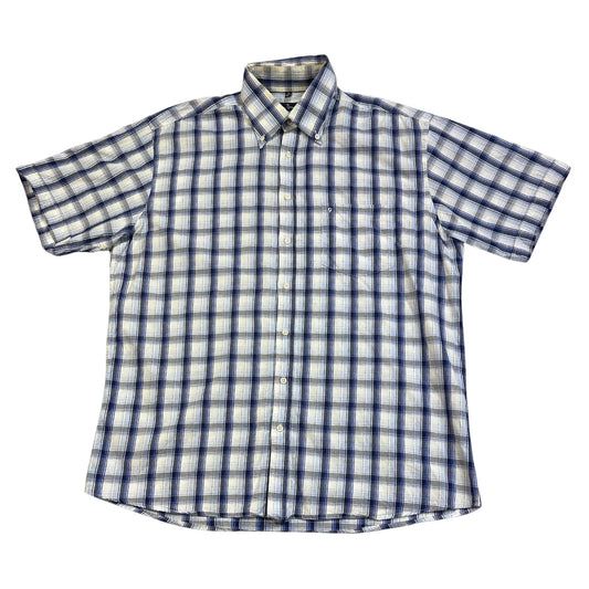 Ben Green® Blue Checked Casual Short Sleeve Shirt(L)