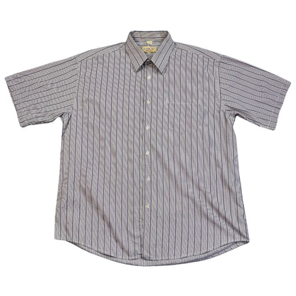 Classic Tige® White Pinstripe Casual Short Sleeve Shirt(XL)