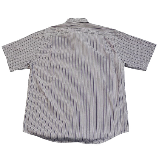 Classic Tige® White Pinstripe Casual Short Sleeve Shirt(XL)