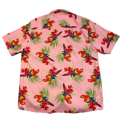 NEFF® Pink Tropical Print Casual Short Sleeve Shirt(L)