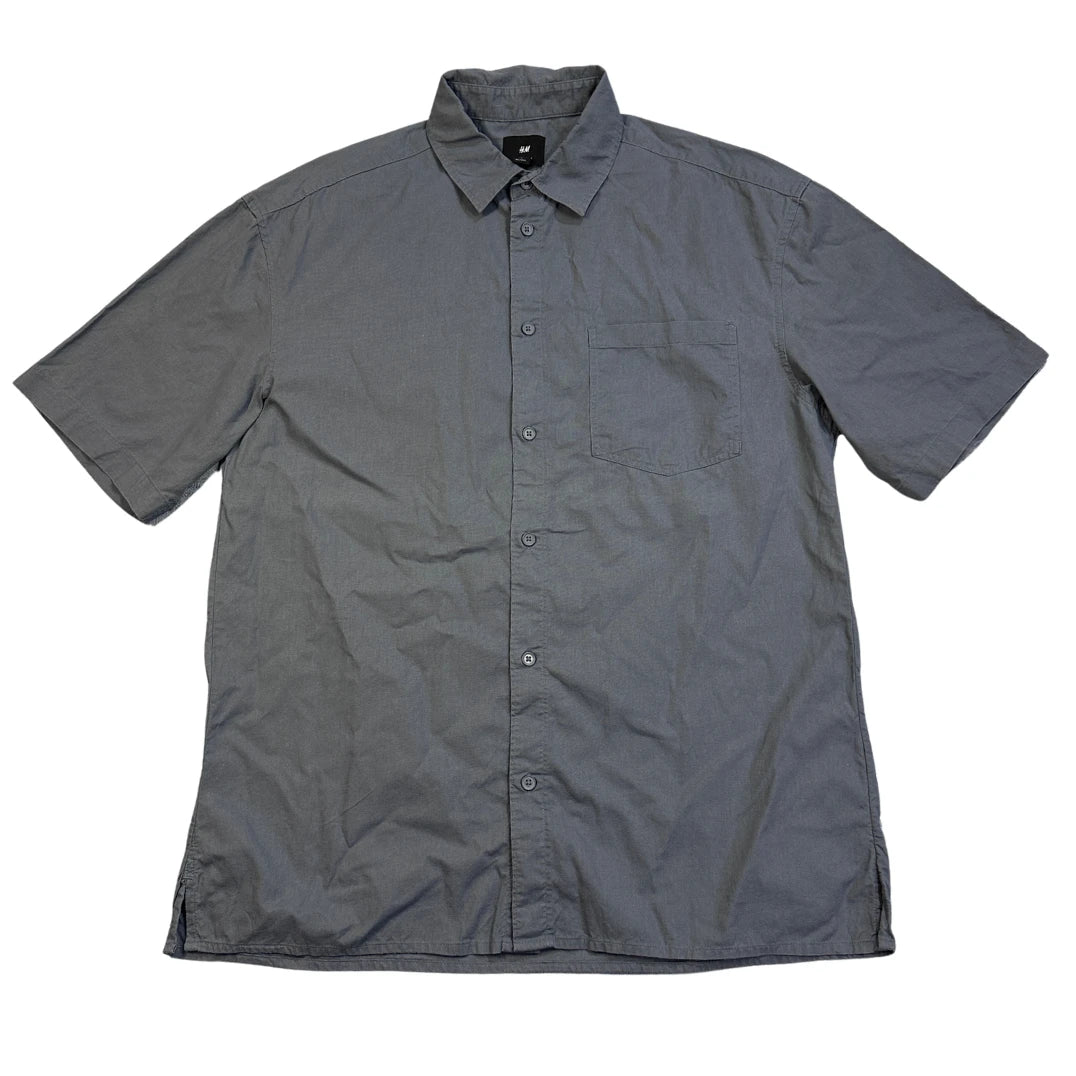 H&M® Grey Relaxed Fit Casual Short Sleeve Shirt(M)