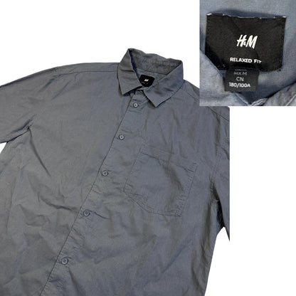 H&M® Grey Relaxed Fit Casual Short Sleeve Shirt(M)
