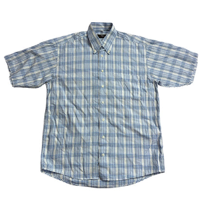 ONLY® Blue Checked Casual Short Sleeve Shirt(M)