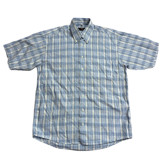 ONLY® Blue Checked Casual Short Sleeve Shirt(M)