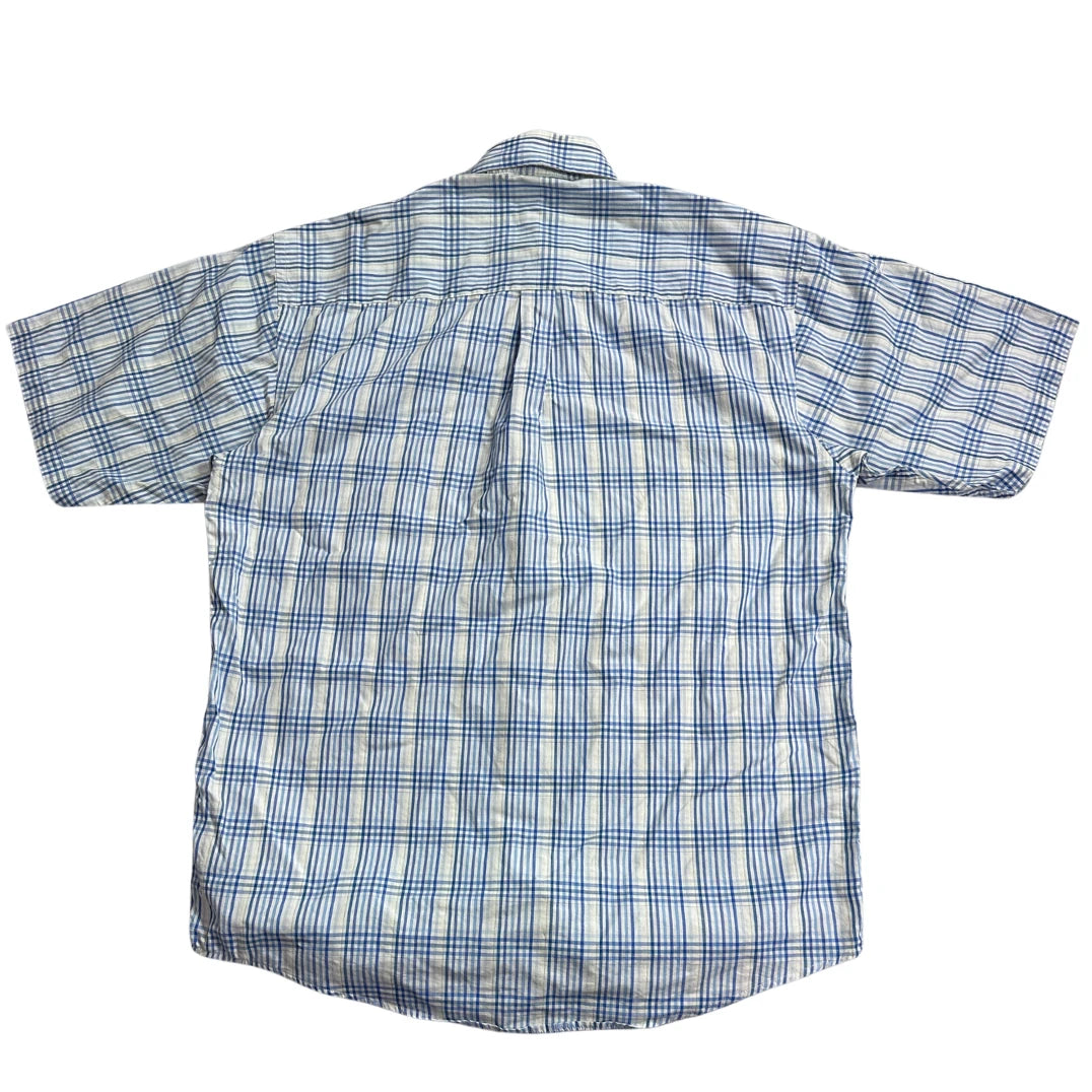 ONLY® Blue Checked Casual Short Sleeve Shirt(M)