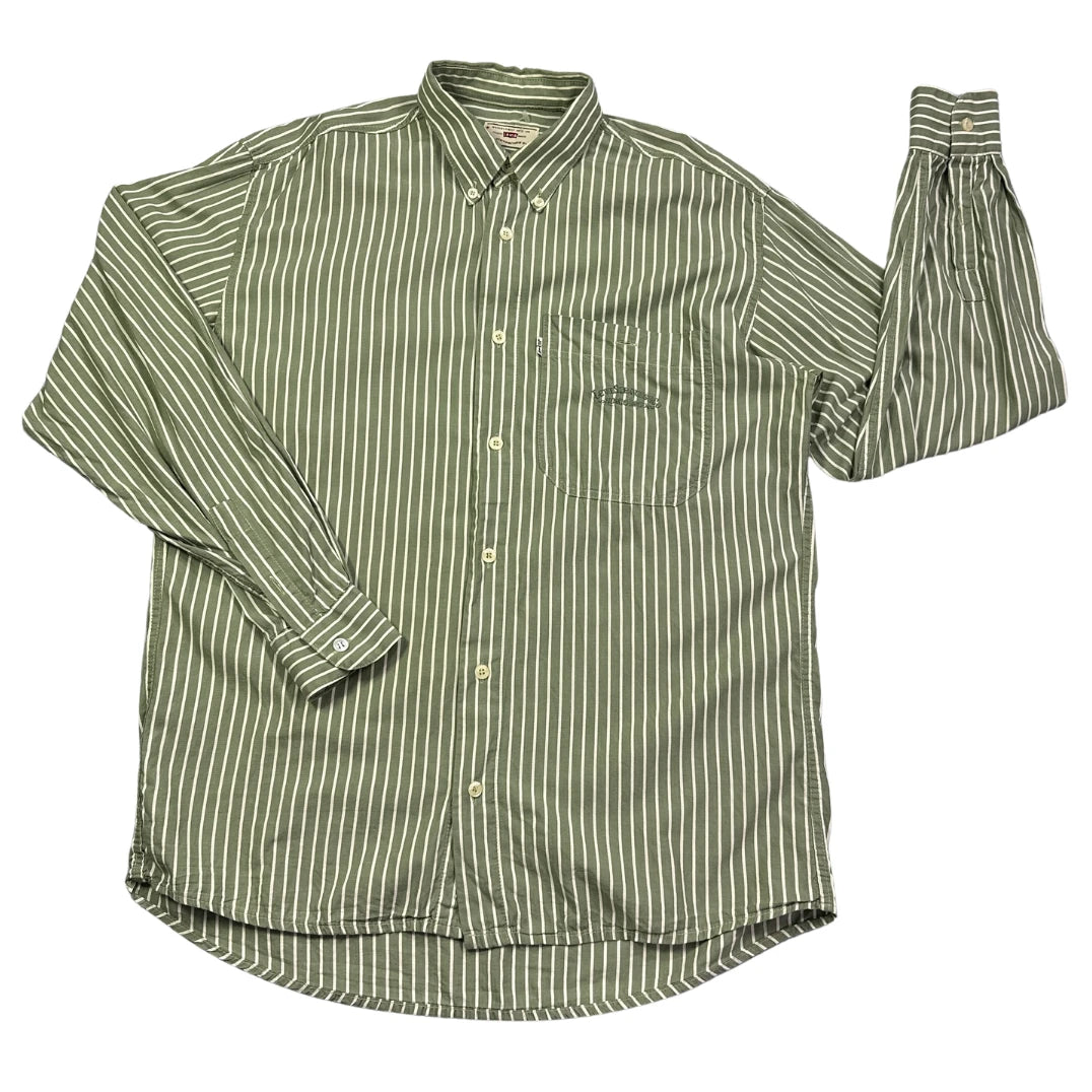 Levi's® Olive Green Striped Button-Down Shirt(L)