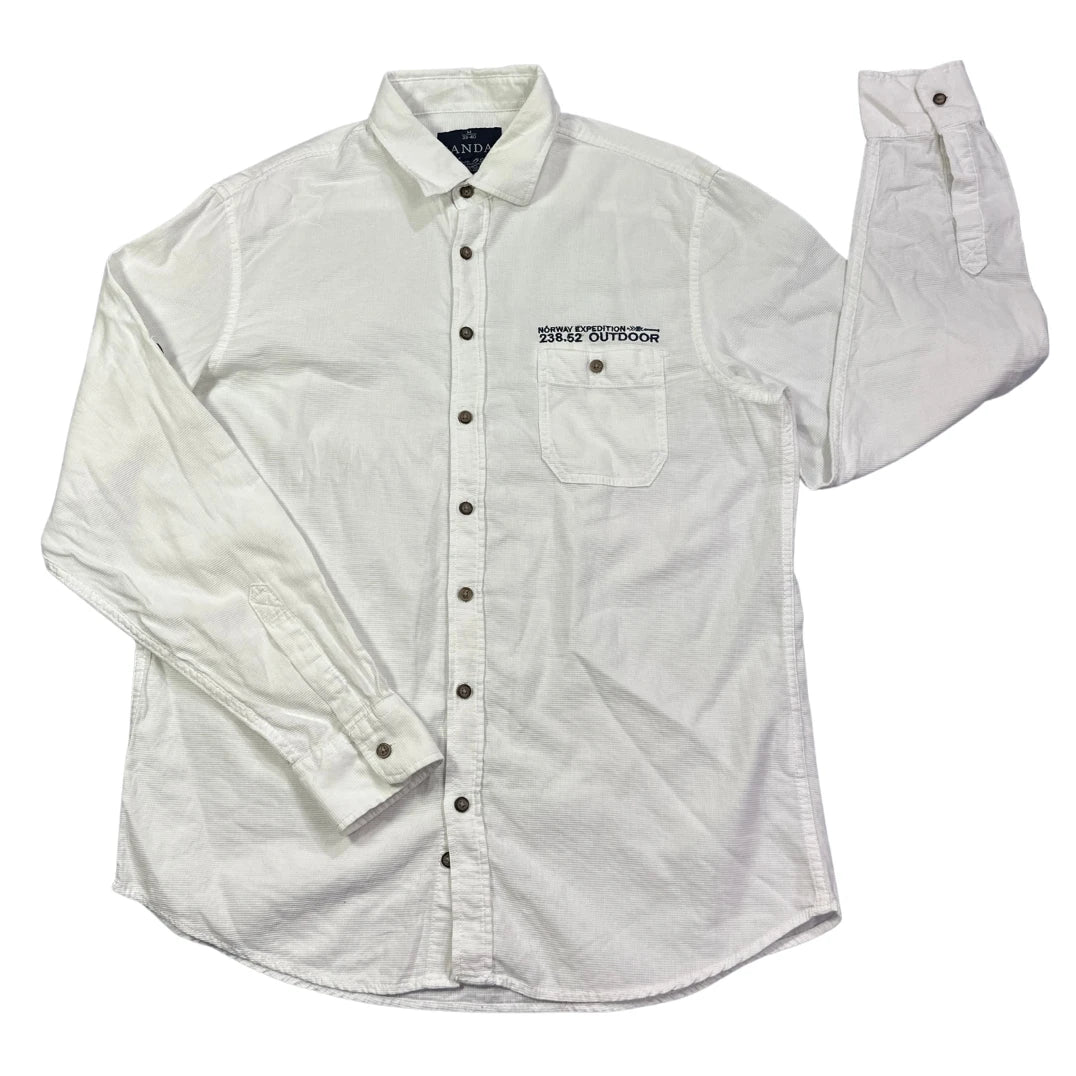 Canda® White Regular Fit Outdoor Shirt(M)
