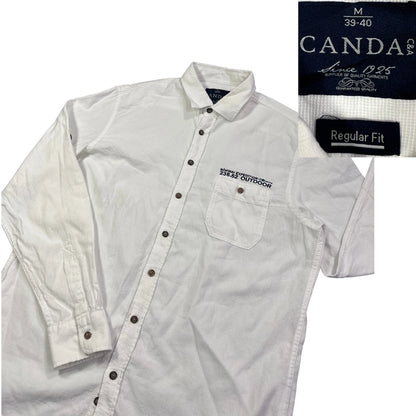 Canda® White Regular Fit Outdoor Shirt(M)