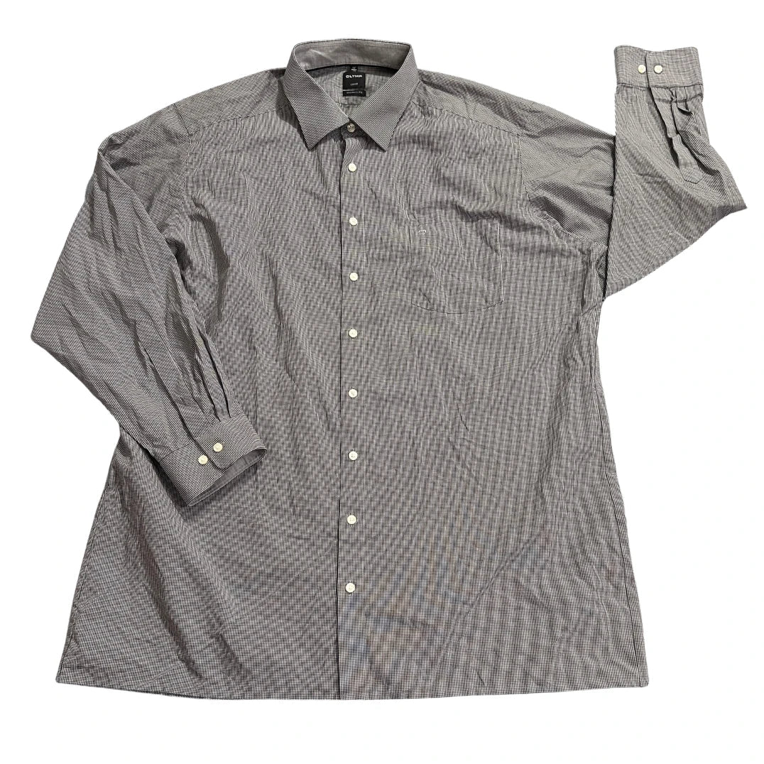 Olymp® Black Micro Check Modern Fit Dress Shirt(2XL)