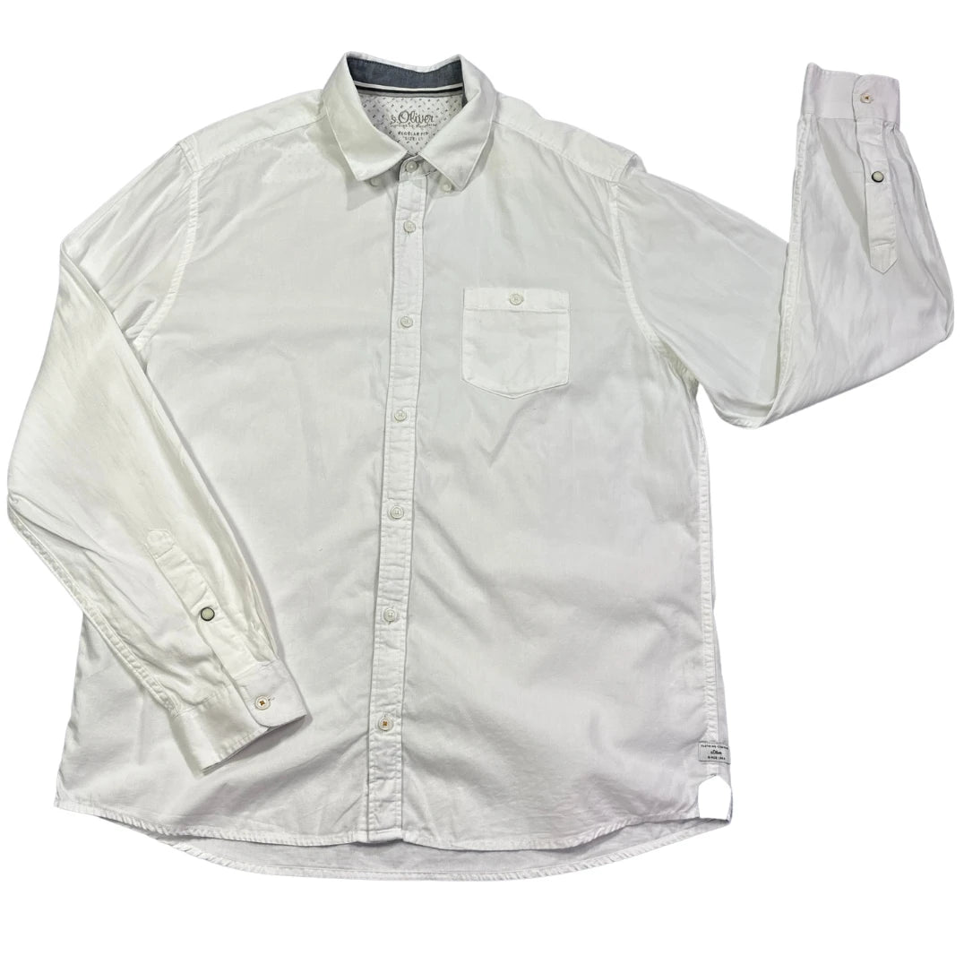 s.Oliver® White Regular Fit Casual Shirt(L)
