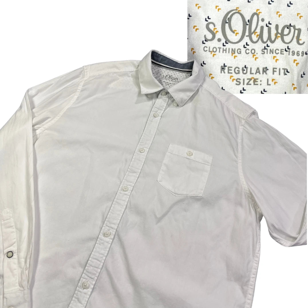 s.Oliver® White Regular Fit Casual Shirt(L)