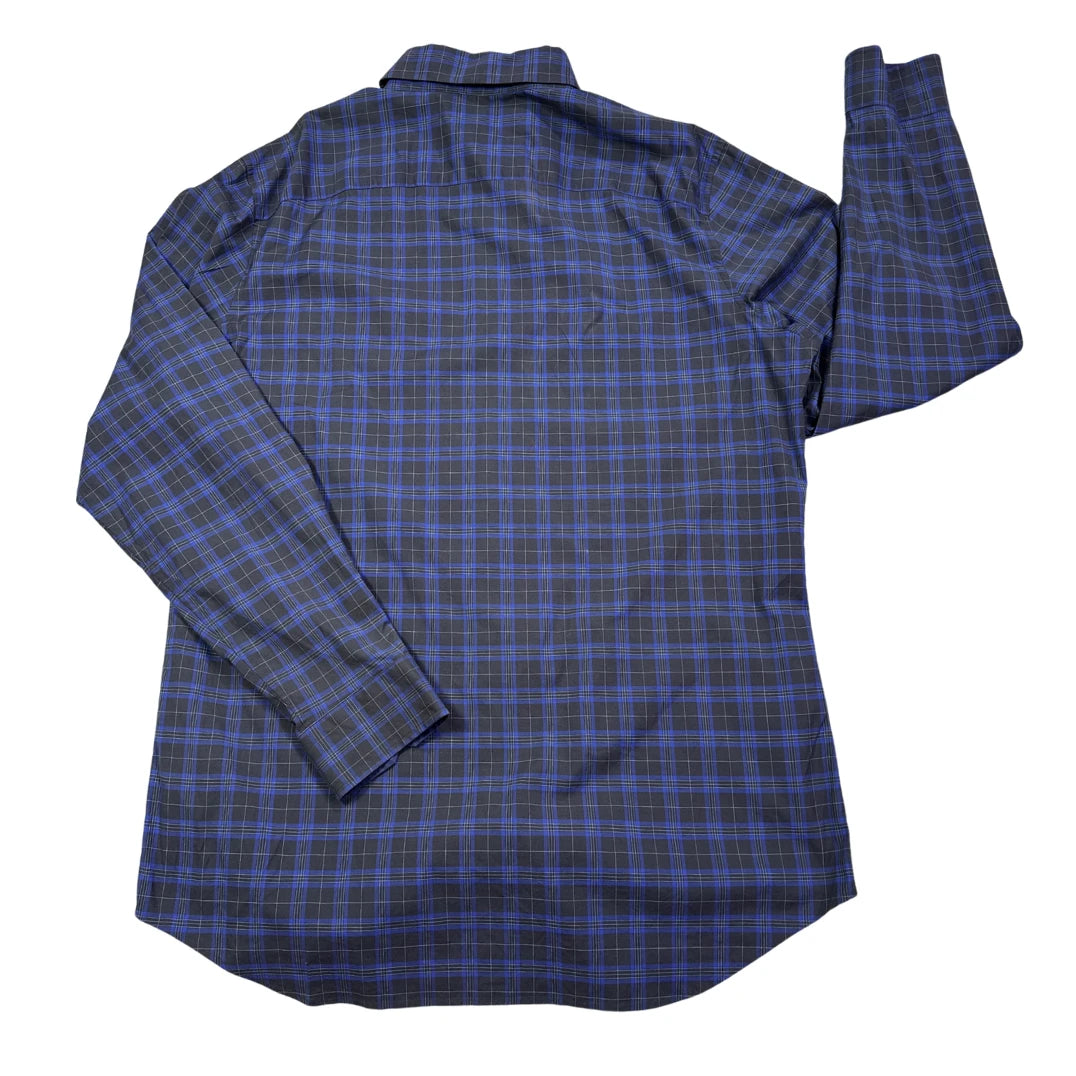 Banana Republic® Blue Plaid Slim Fit Shirt(L)