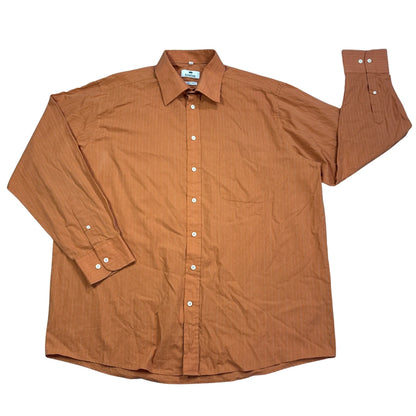 Kingfield® Brown Striped Easy Care Dress Shirt(2XL)