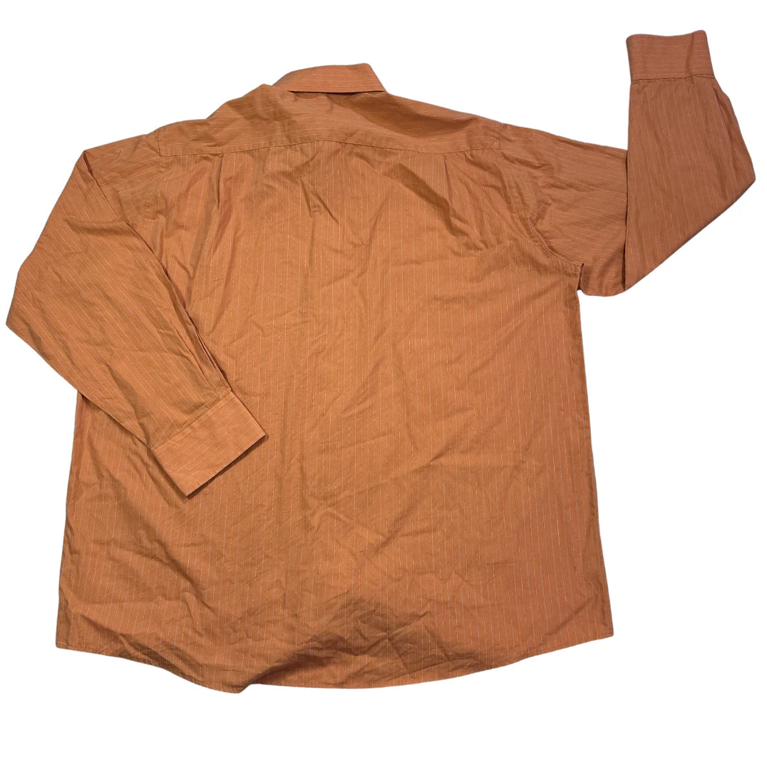 Kingfield® Brown Striped Easy Care Dress Shirt(2XL)