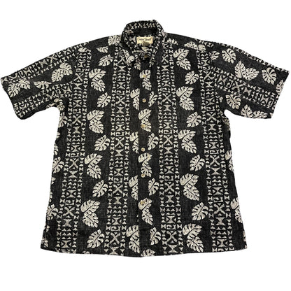 Cooke Street® Black Tropical Print Short Sleeve Shirt(M)