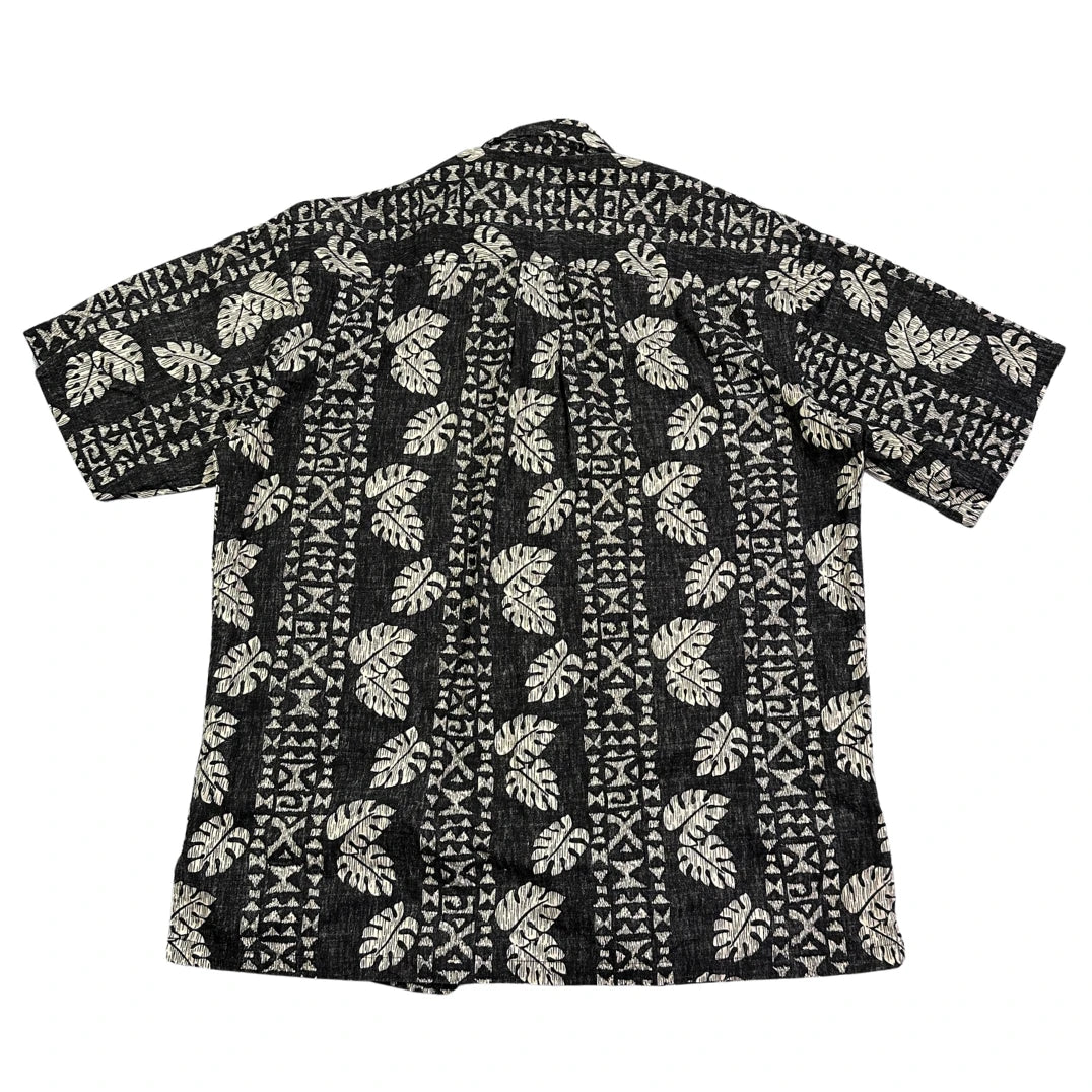 Cooke Street® Black Tropical Print Short Sleeve Shirt(M)