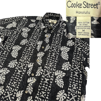 Cooke Street® Black Tropical Print Short Sleeve Shirt(M)