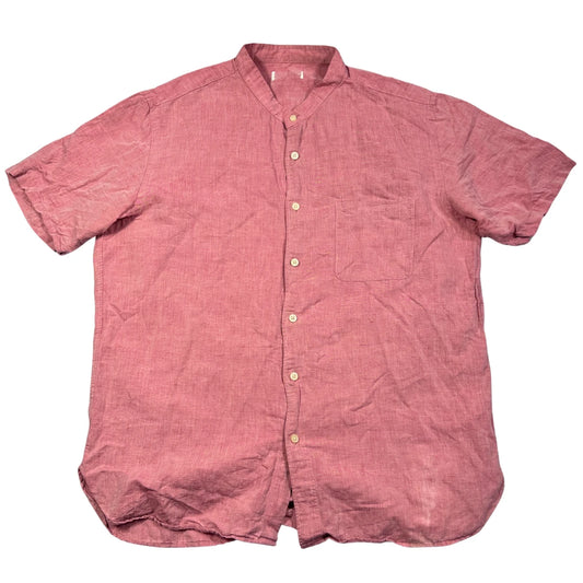 Band Collar Short Sleeve Shirt(L)