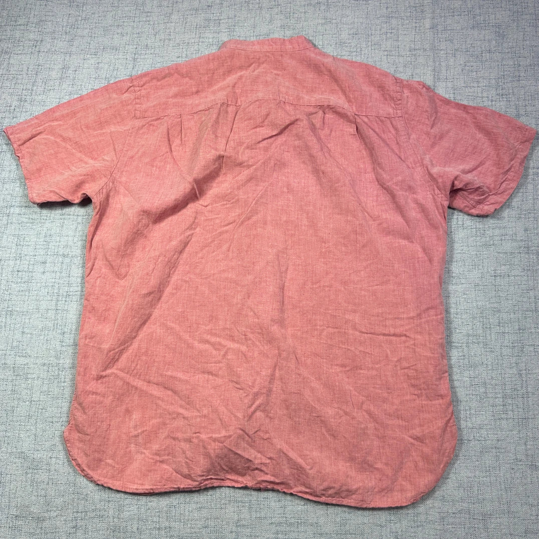 Band Collar Short Sleeve Shirt(L)