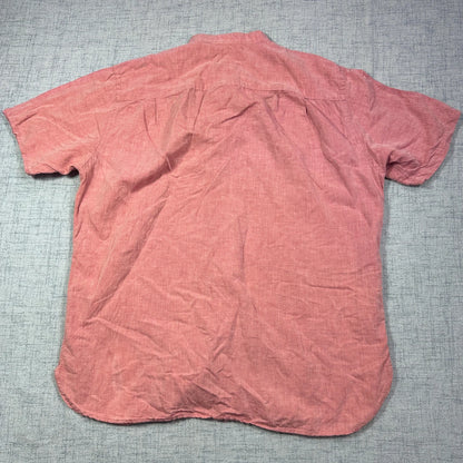 Band Collar Short Sleeve Shirt(L)