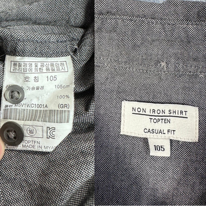 Topten® Grey Non-Iron Casual Shirt(M)