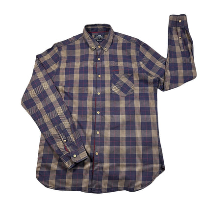 Status® Navy Tan Plaid Shirt(L)