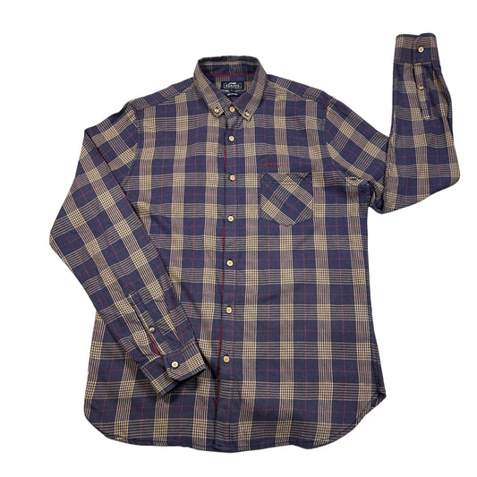 Status Navy Men's Plaid Shirt(L) Men Shirts