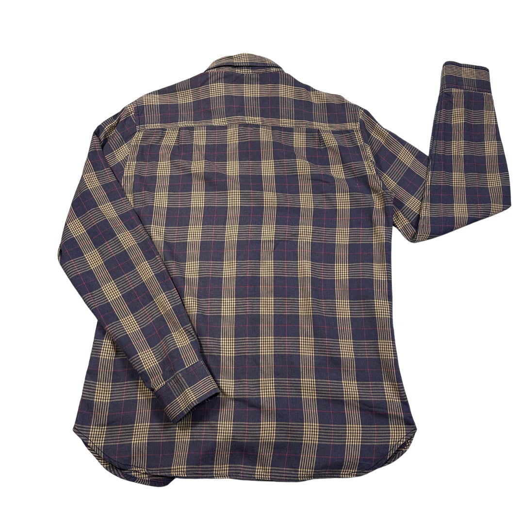 Status® Navy Tan Plaid Shirt(L)
