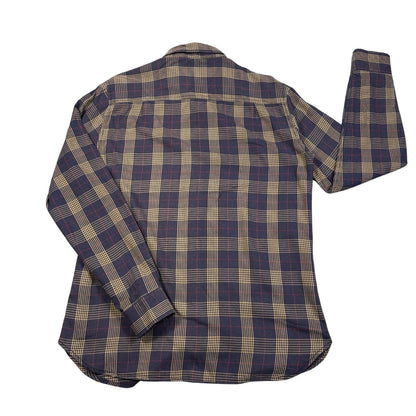 Status® Navy Tan Plaid Shirt(L)