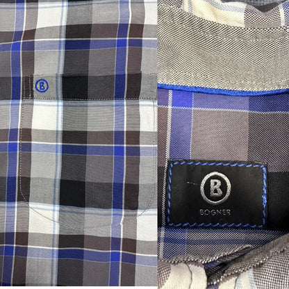 Bogner® Grey Blue Plaid Shirt(M)