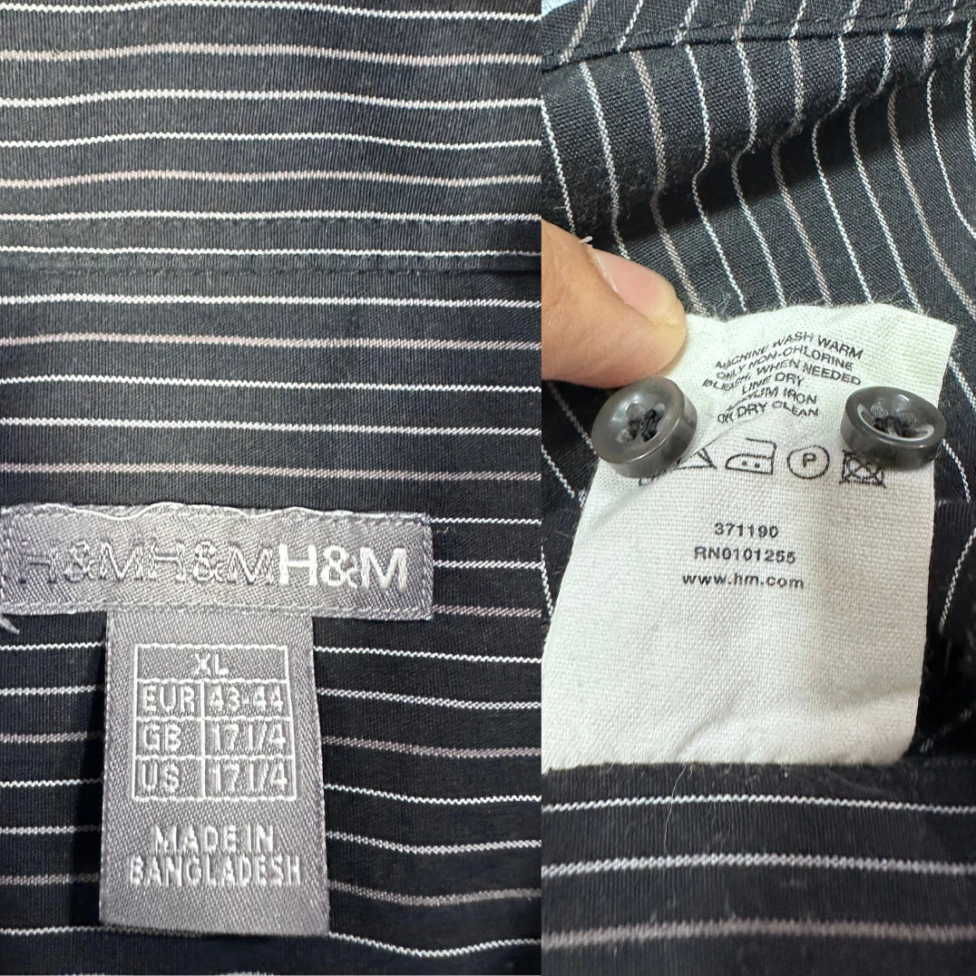 H&M® Black Striped Formal Shirt(XL)