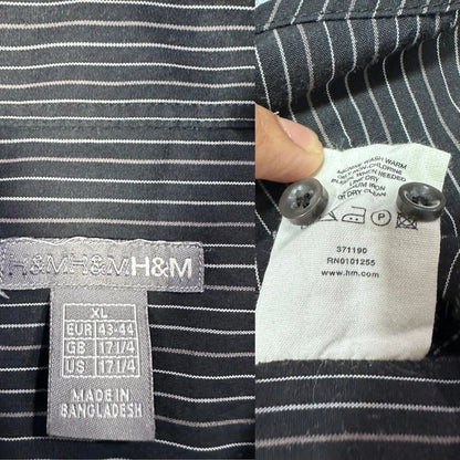 H&M® Black Striped Formal Shirt(XL)
