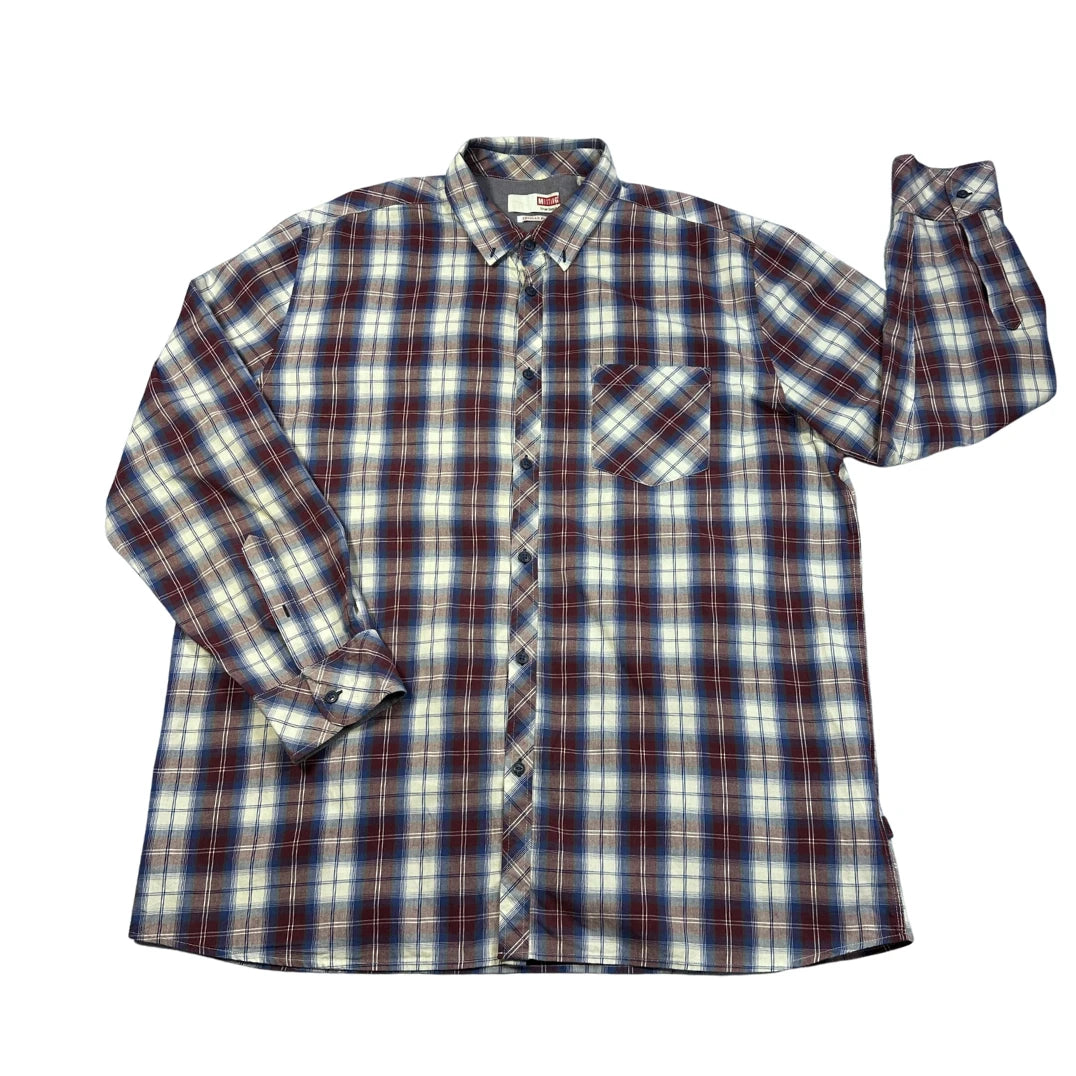 Mustang® Blue Maroon Plaid Shirt(XL)