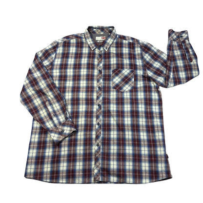 Mustang® Blue Maroon Plaid Shirt(XL)