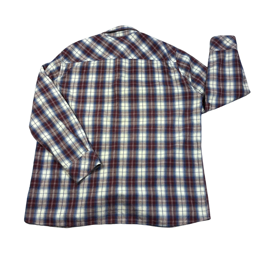 Mustang® Blue Maroon Plaid Shirt(XL)