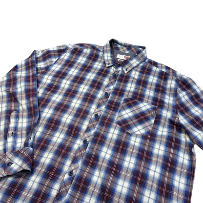 Mustang® Blue Maroon Plaid Shirt(XL)