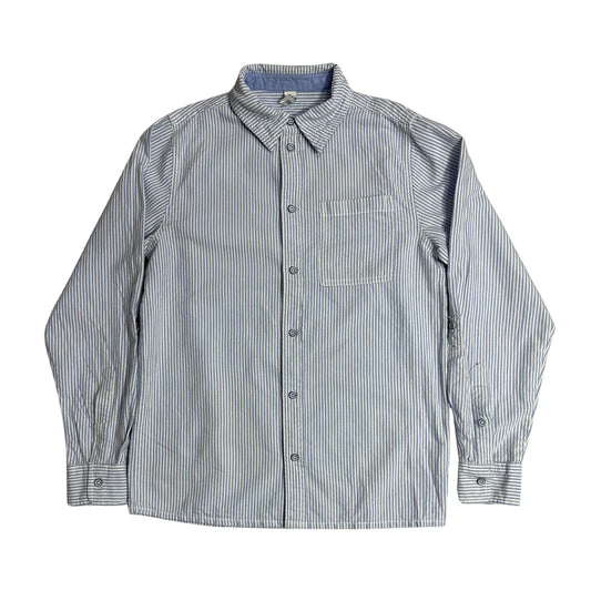 YIGGA ® Classic Blue & White Striped Button-Down Shirt 👔|CHEST 18(M)