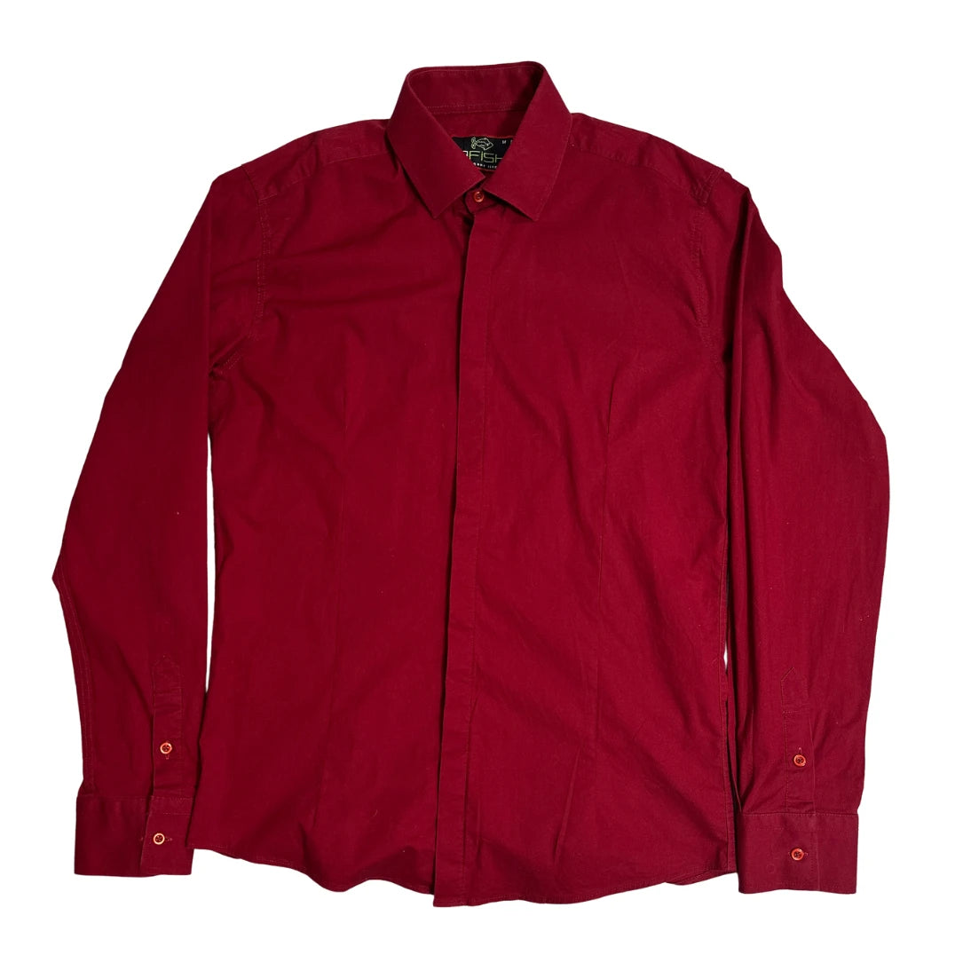 AFiSH ® Elegant Red Premium Button-Down Shirt ❤️(CHEST 19) M