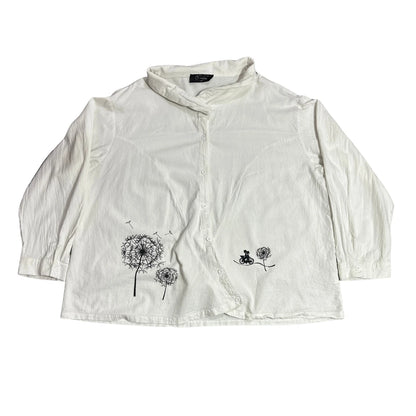 O Neill ® Off-White Artistic Print Relaxed Shirt 🎨CHEST 28 4(XL)