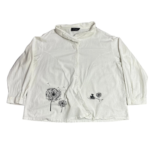 O Neill ® Off-White Artistic Print Relaxed Shirt 🎨CHEST 28 4(XL)