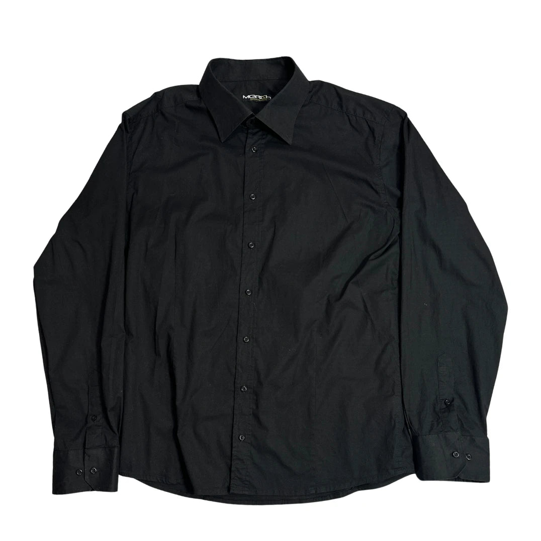 Merish ® Classic Black Formal Shirt 🖤|CHEST 23.5 XL
