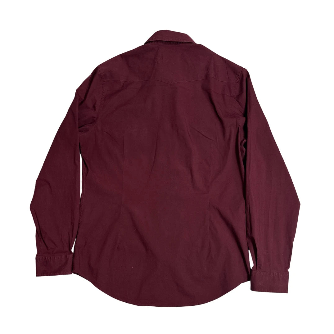 Express ®  Fitted Maroon Western Button-Down Shirt ❤️|CHEST 21 (L)