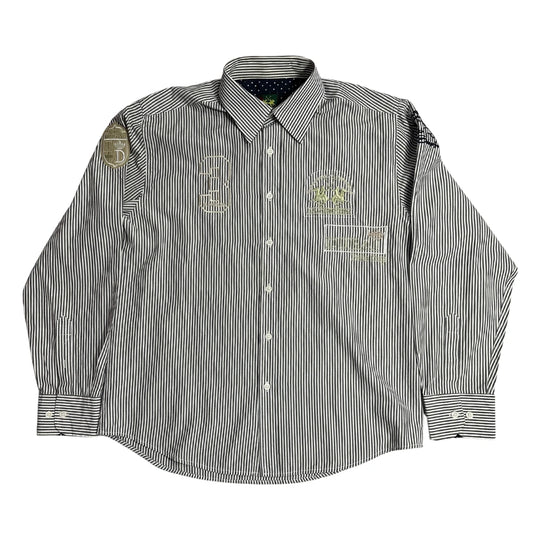 La Martina ® Striped Embroidered Statement Shirt 🏇|CHEST 22 (L)