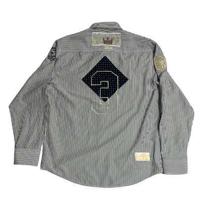 La Martina ® Striped Embroidered Statement Shirt 🏇|CHEST 22 (L)