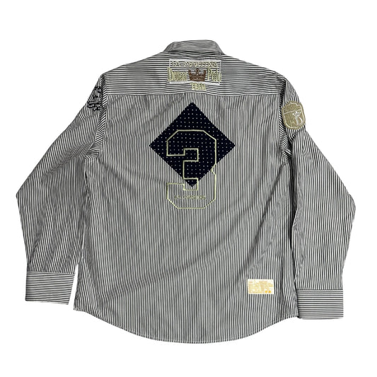 La Martina ® Striped Embroidered Statement Shirt 🏇|CHEST 22 (L)