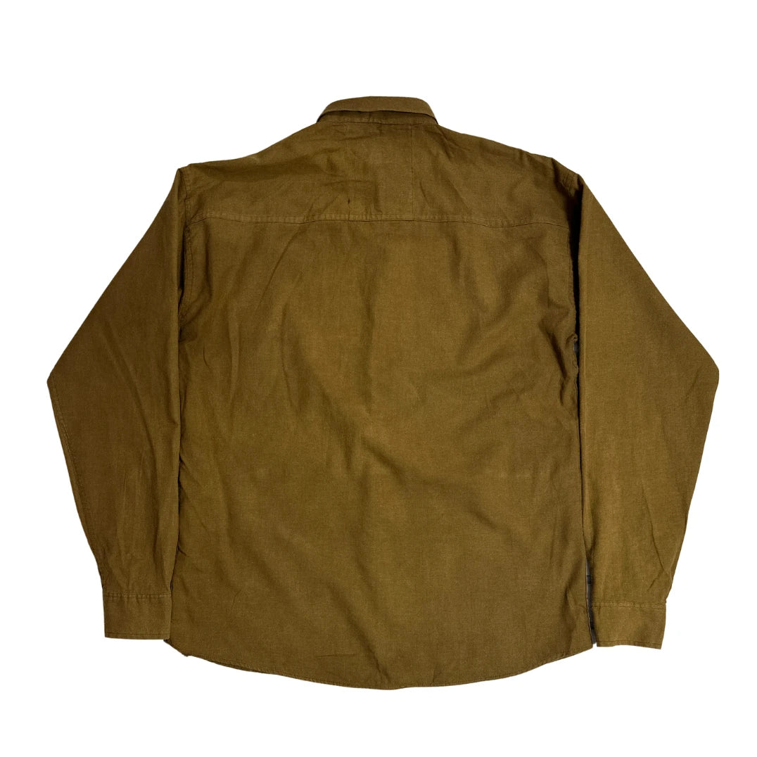 H&M ® Slim Fit Olive Brown Button-Down Shirt 🌿|CHEST 22