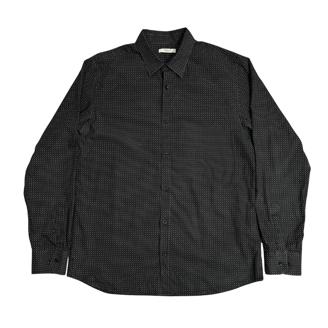 Jack & Jones ® Premium Black Micro Dot Button Down Shirt 🖤|CHEST 22
