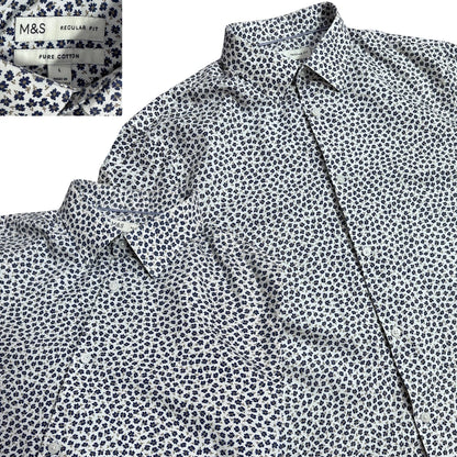 M&S ® Regular Fit Pure Cotton Floral Print Shirt 🌿