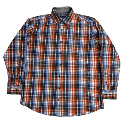 Meantime ®  Multi Color Plaid Button Down Shirt 🔵🔴