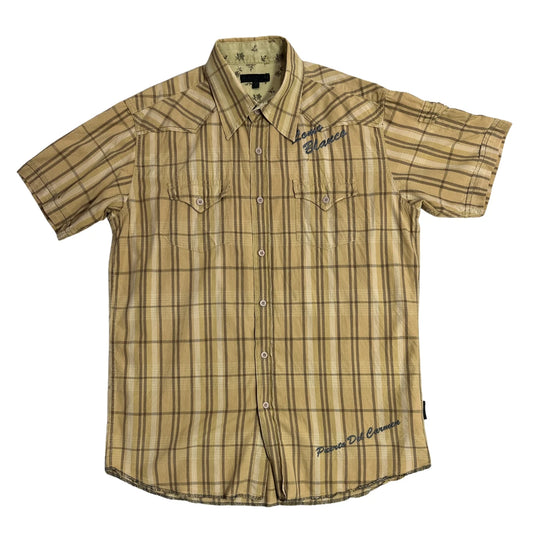 Blend of America ®  Beige Plaid Short Sleeve Shirt 🌾